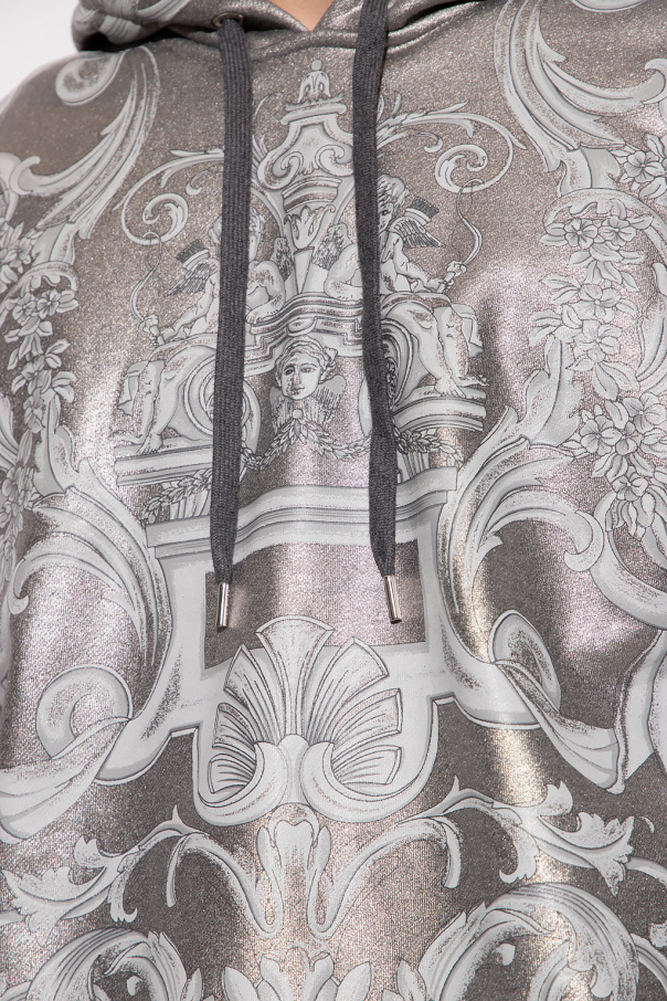 希少【VERSACE】Silver Baroqueフーディ Hoodie with Baroque pattern Versace - storage caps clothing